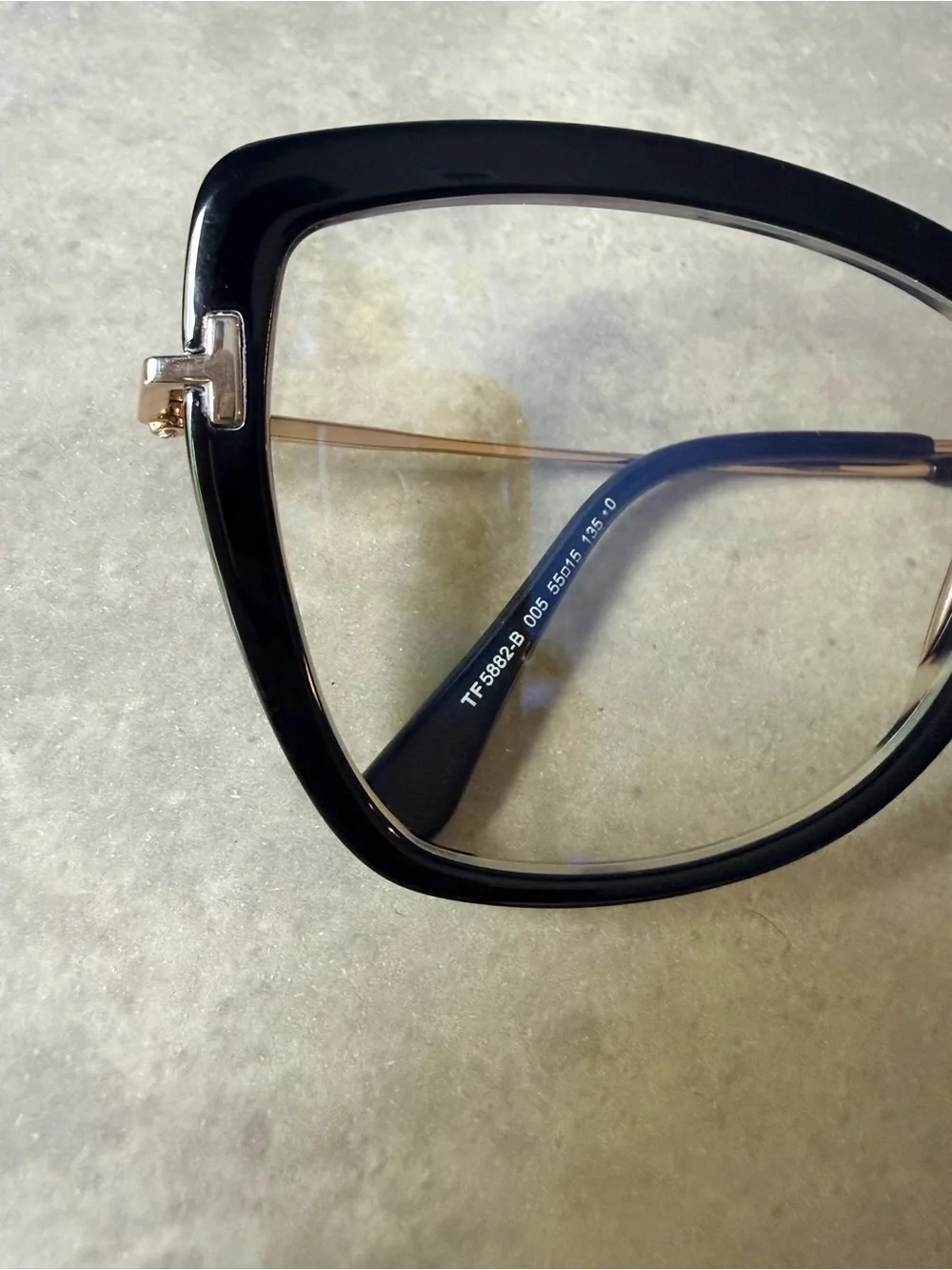 Tom Ford Black Cat-Eye Glasses with Blue Light Blocking Lenses ****New